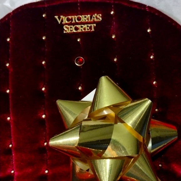Victoria's Secret Burgundy Velvet Stud City Mini Backpack🎒Crossover Gold HW NWT - Picture 13 of 14